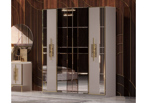 Спальня Грация бежевый золото 4-ств 1,6м