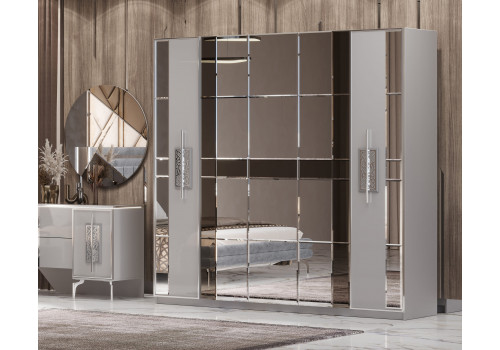 Спальня Грация серый серебро 5-ств 1,8м