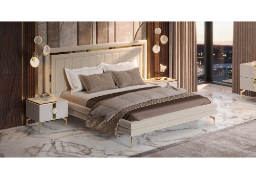 Кровать Грация бежевый золото 160х200