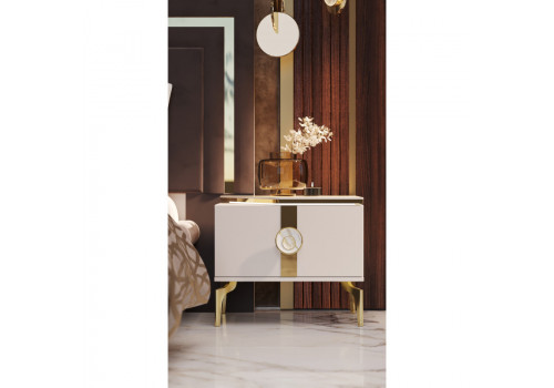 Спальня Грация бежевый золото, коричневый 4-ств 1,6м