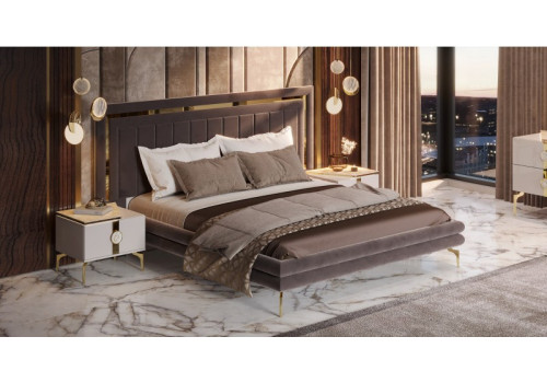 Спальня Грация бежевый золото, коричневый 4-ств 1,6м