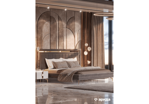 Кровать Грация бежевый золото, коричневый 160х200