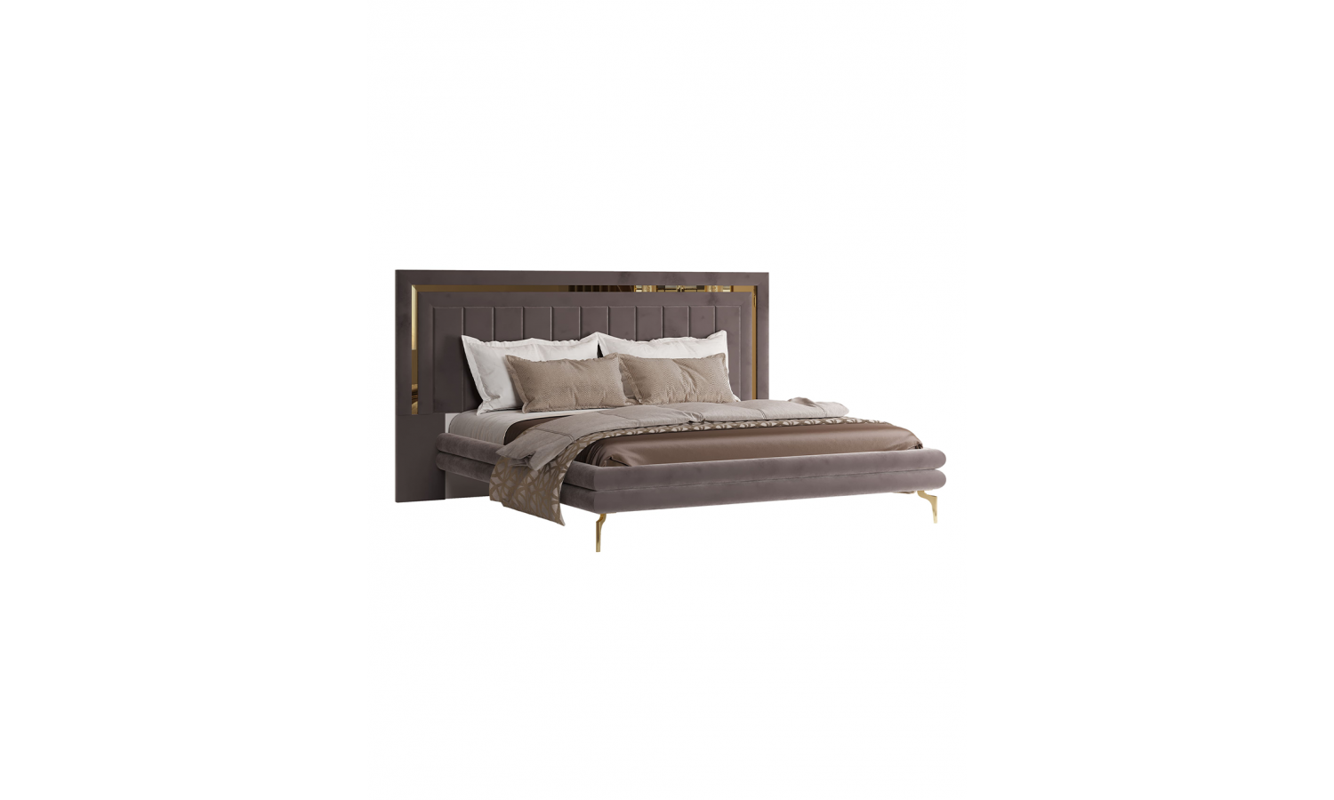 Кровать Грация бежевый золото, коричневый 160х200