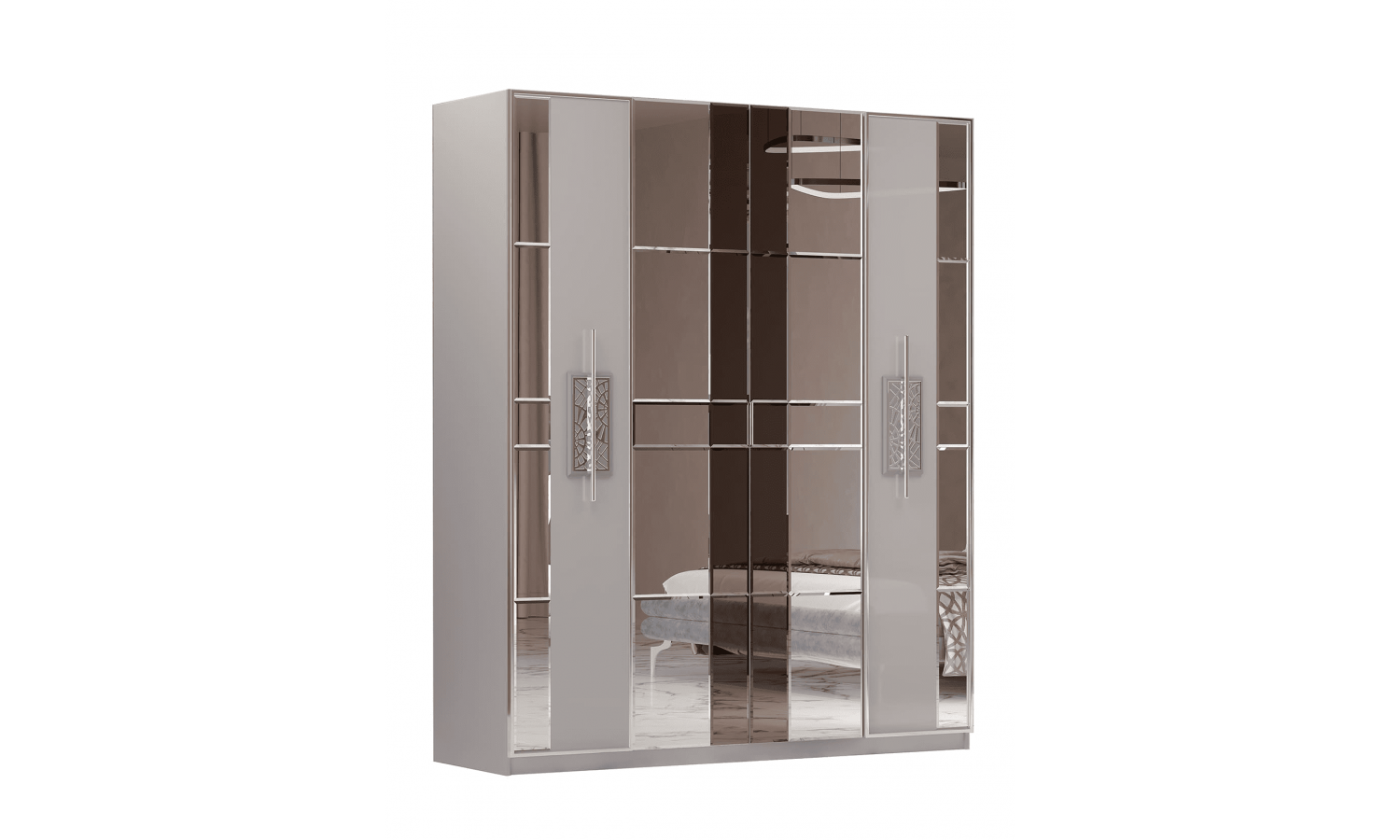 Шкаф Грация Серый Серебро  4-ств