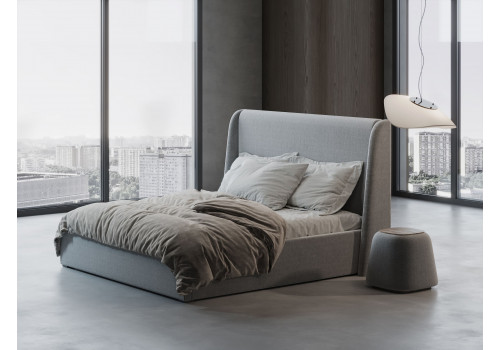 Кровать интерьерная Камила серый 160х200