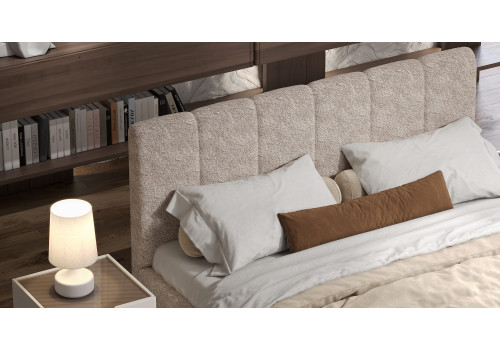 Спальня Леонардо Крем, Шенилл-букле бежевый 4-ств 1,6м с малым изголовьем