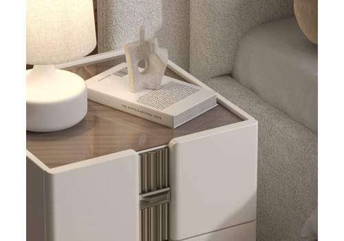 Тумба Леонардо крем золото прикроватная