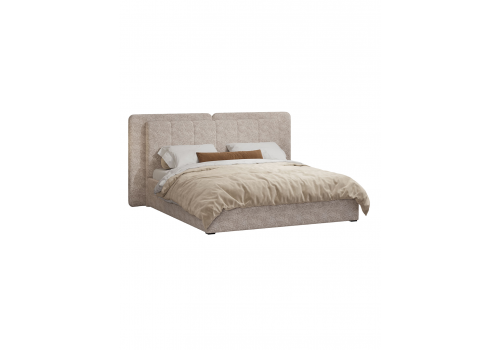 Кровать Леонардо Шенилл-букле бежевый 180х200 с малым и большим изголовьем