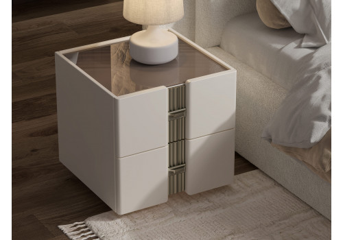 Тумба Леонардо крем золото прикроватная