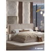 Кровать Леонардо Шенилл-букле бежевый 180х200 с малым и большим изголовьем