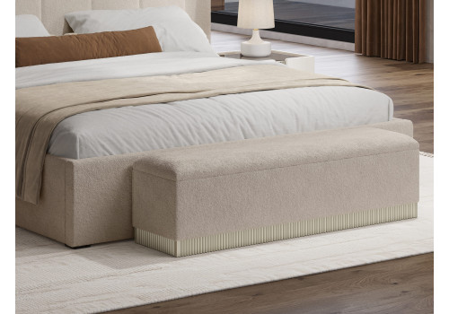 Банкетка к кровати Леонардо крем, шенилл-букле бежевый