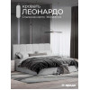 Кровать Леонардо Шенилл-букле серый 180х200 с малым изголовьем