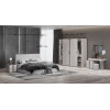 Спальня Леонардо Серый кашемир, Шенилл-букле серый 6-ств 1,8м с малым изголовьем