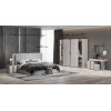 Спальня Леонардо Серый кашемир, Шенилл-букле серый 6-ств 1,8м с малым и большим изголовьем