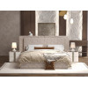 Спальня Леонардо Крем, Шенилл-букле бежевый 6-ств 1,8м с малым и большим изголовьем