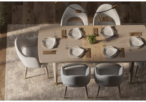 Столовая Мадрид бежевый золото