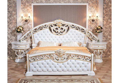 Кровать Марелла белый золото 180х200
