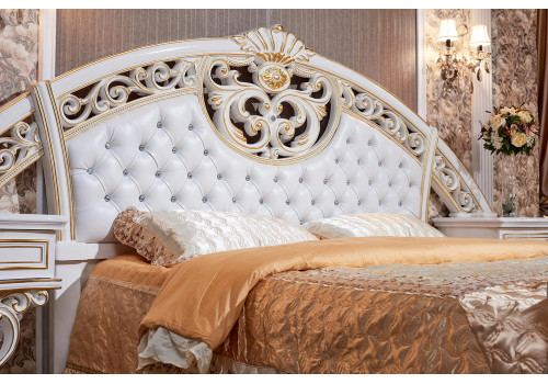Кровать Марелла белый золото 180х200