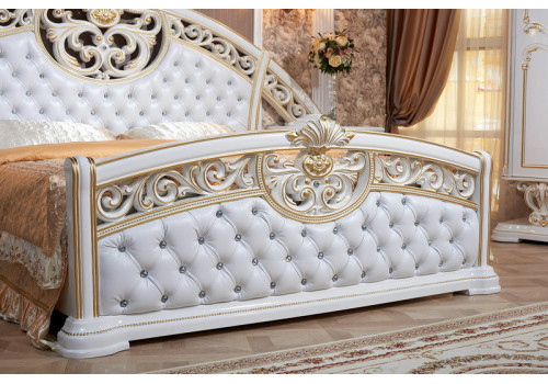 Кровать Марелла белый золото 180х200