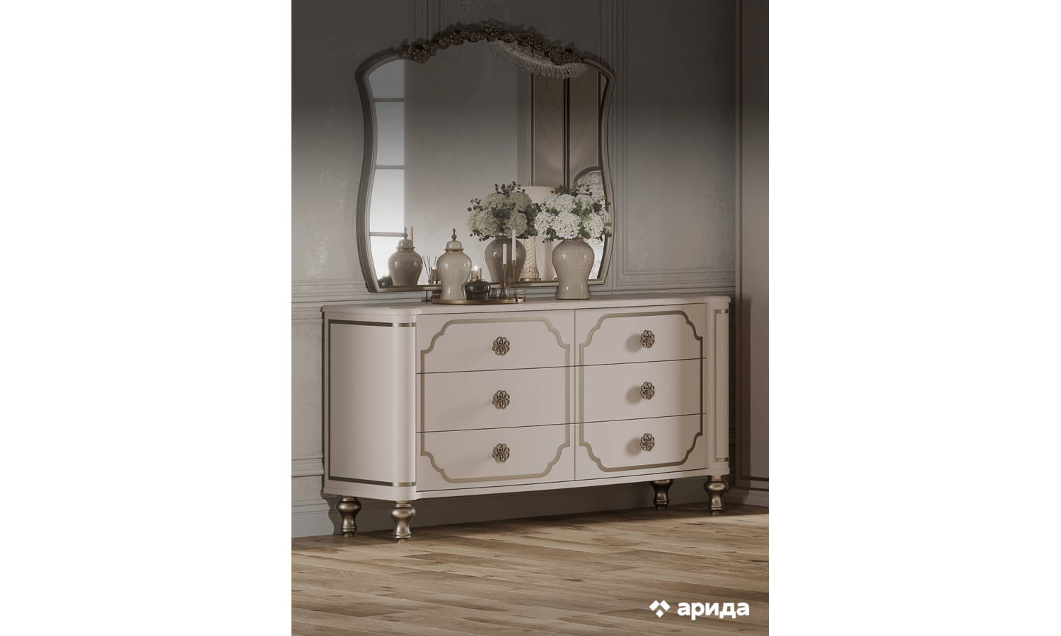 Спальня Мария Бежевый 6-ств 1,8м