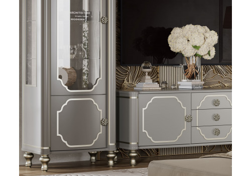 Пенал Мария платина серая