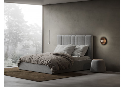 Кровать интерьерная Мелани серый 160х200