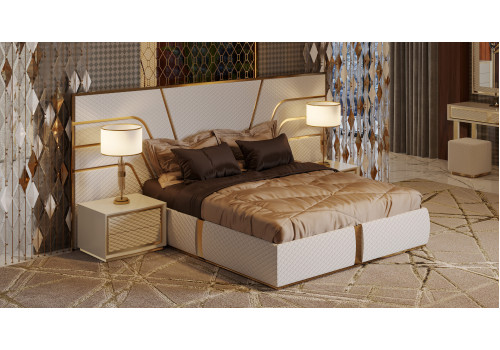 Спальня Прадо крем золото 5-ств 1,8м с комодом