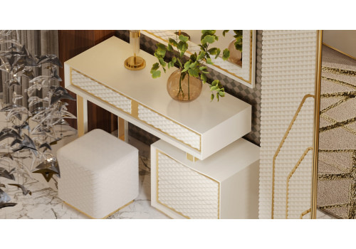 Спальня Прадо крем золото 5-ств 1,8м с туалетным столиком