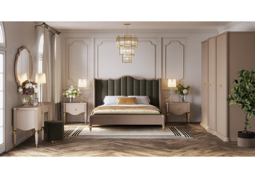 Спальня София бежевый, зеленый 4-ств 1,8м