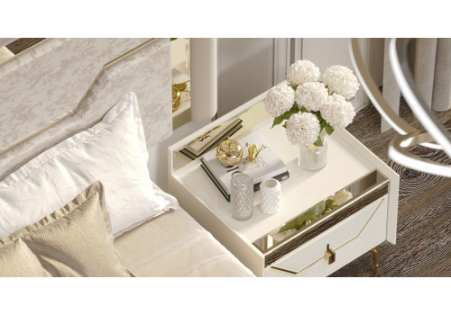 Тумба Стефани крем золото прикроватная