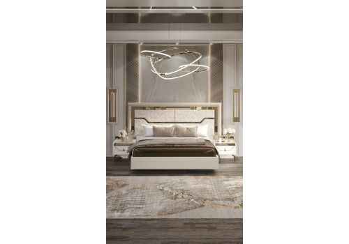 Кровать Стефани крем золото 180х200