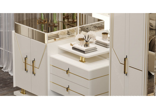 Спальня Стефани крем золото 4-ств 1,8м