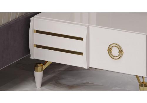 Тумба Тиффани крем золото прикроватная