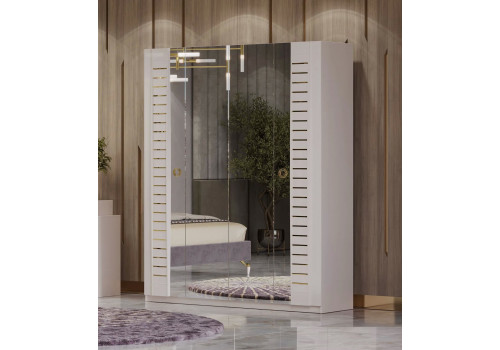 Шкаф Тиффани крем золото 4-ств 