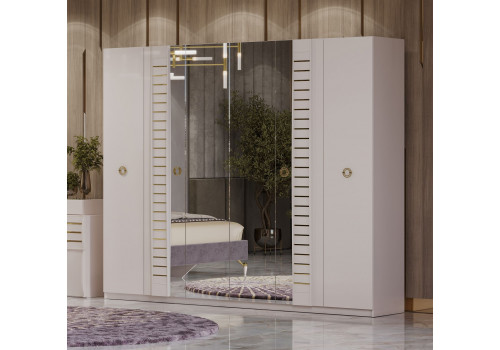 Шкаф Тиффани крем золото 6-ств