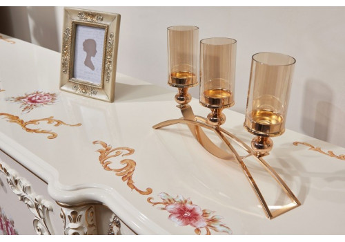 Туалетный стол Венеция Классик крем + зеркало + пуф