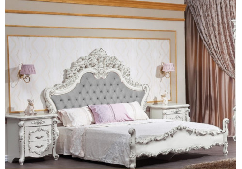 Кровать Венеция Стайл белый серебро 180х200