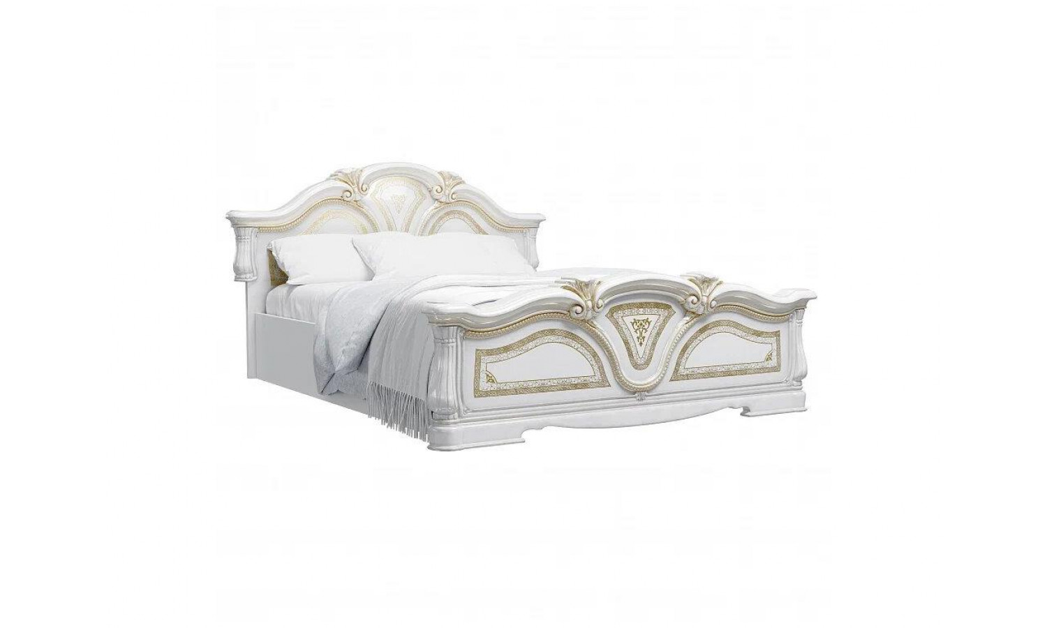 Кровать «Грация» белое/золото