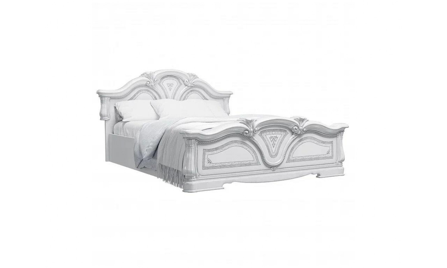 Кровать «Грация» белое/серебро