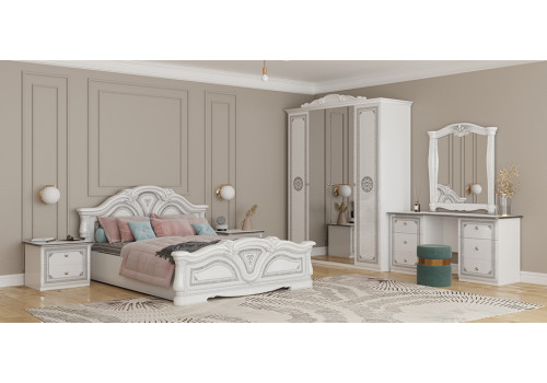 Спальня Грация белое/серебро 3-ств