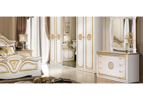 Спальня Грация белое/золото 3-ств