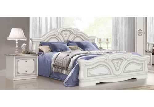 Спальня Грация белое/серебро 3-ств