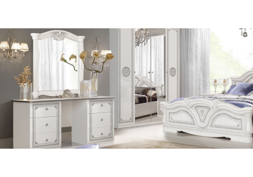 Спальня Грация белое/серебро 3-ств
