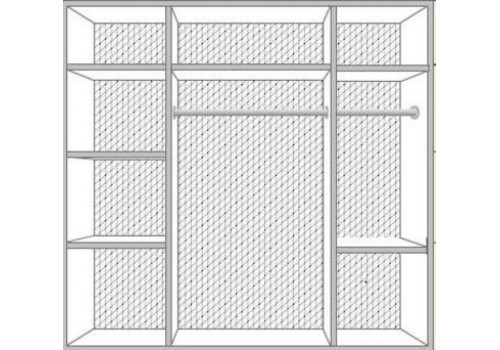 Шкаф 4-х дверный с зеркалами АЛЬБА крем глянец
