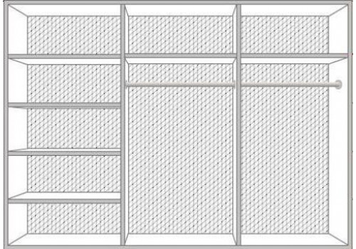 Шкаф 6-ти дверный с зеркалами ИРИНА Бежевый глянец
