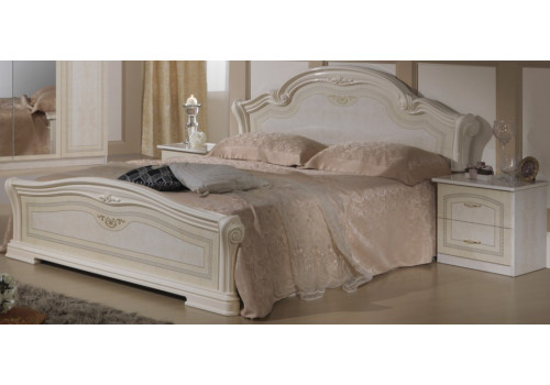 Кровать 2-х спальная 1600*2000 ИРИНА Бежевый глянец