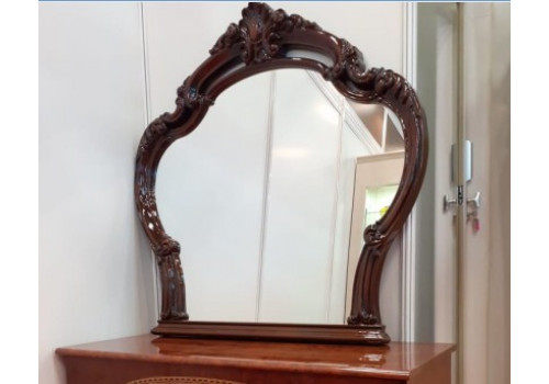 Комод (ДСП) с зеркалом к кровати 1800 ИРИНА орех глянец