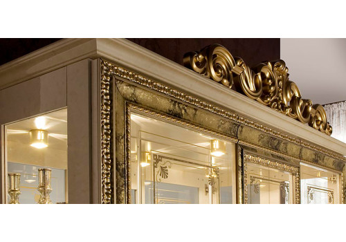 Витрина 3- дверная КАТЯ беж/золото глянец