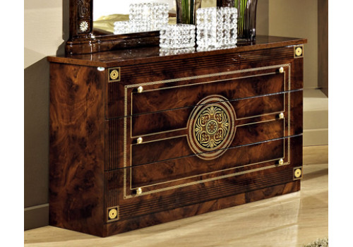 Комод  с зеркалом РОМА орех глянец