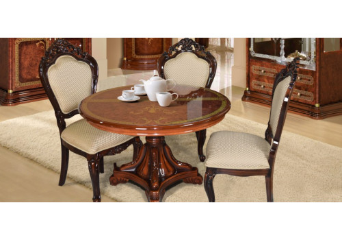 Стол раскладной круглый (малый)  РОЗА Орех глянец